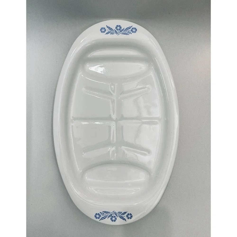 Corning Ware Blue Cornflower P-19 Bakeware Roasting Platter 16x10x2